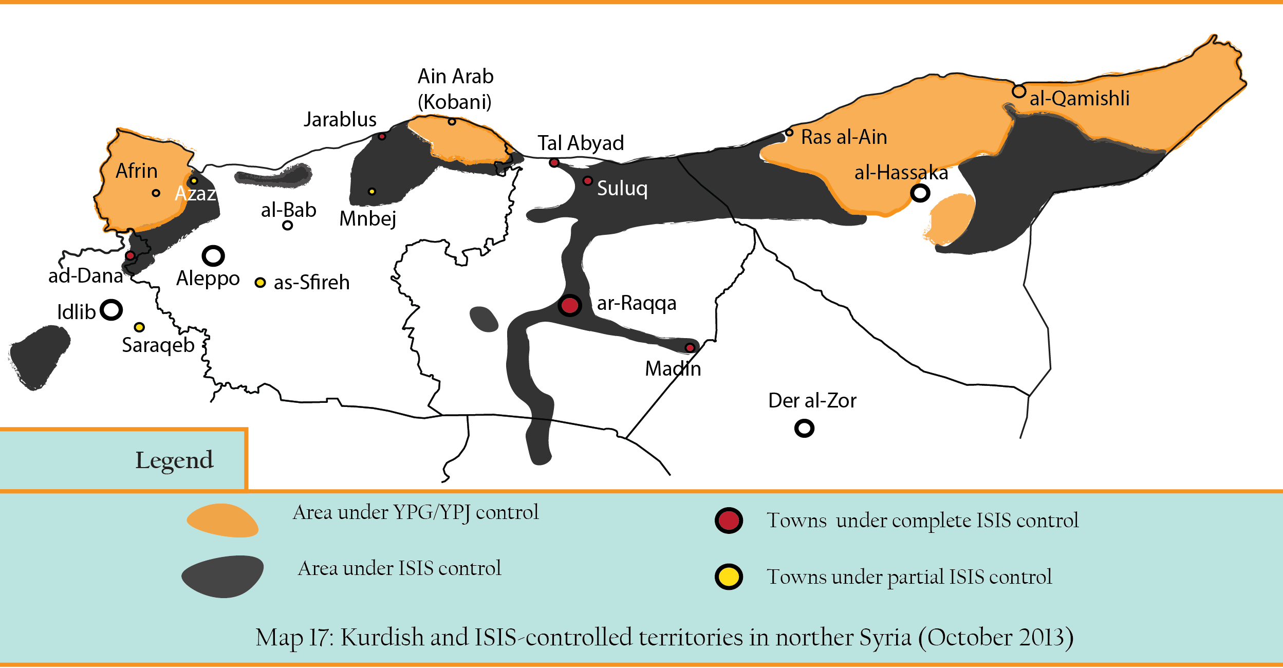 ISIS + kurdish control in the north