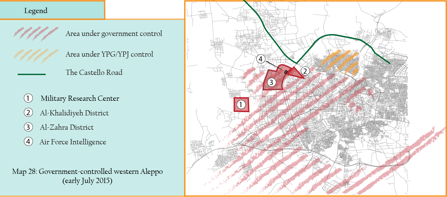 MAP 28 West Aleppo aftr Rebel attack early July 2015