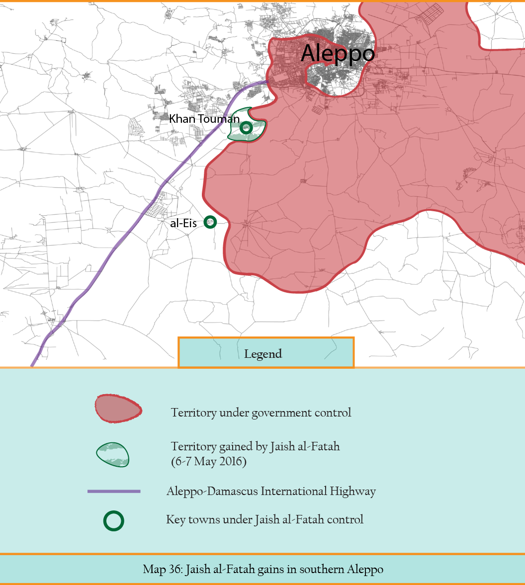 Map 36 - Jaish al-Fatah gains in southern Aleppo